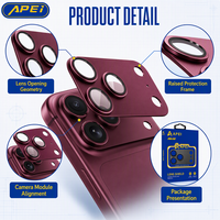 Protecteur d'objectif de caméra HD APEI AR+AF avec dureté diamantée, bouclier d'objectif de caméra arrière pour smartphone 18 17 Pro Max, vente en gros