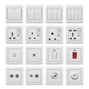 Factory price 5 pin 250V uk wall sockets and switch with usb outlet