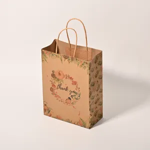 Wholesale Durable and Sturdy Brown Paper Bags Supplier Twist Handle Paper Carrier Bags Paper Bags with Twisted Handles