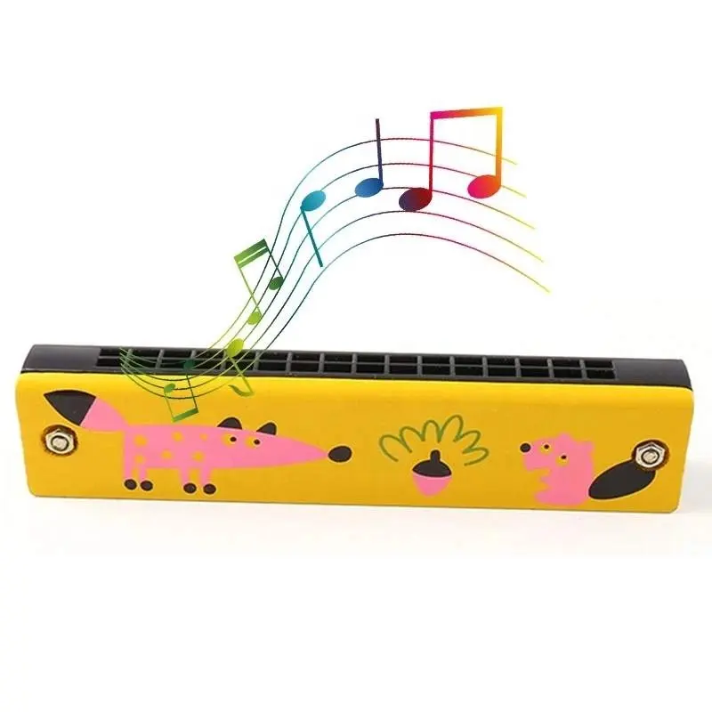 Brinquedo infantil para educação precoce, instrumento musical novo de ensino, gaita pintada de madeira de alta qualidade, brinquedo iluminador