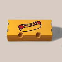 Boîte à emporter personnalisée, support pliable pour bâtonnets de gaufres, boîte à hot-dogs en papier de qualité alimentaire, emballage à emporter, plateau pour corn-dogs
