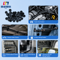 Attaches-câbles auto-bloquants en nylon pour applications automobiles, pour câbles électriques, trou de 6,5 mm, noirs, 100 pièces/sac, CE RoHS, température de fonctionnement