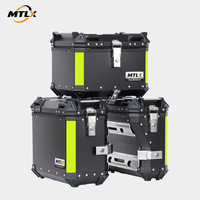 Boîte latérale triple en alliage d'aluminium pour moto, grande capacité 119L, spacieuse, pour les voyages longue distance et les excursions tout-terrain