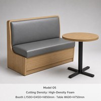 Meubles de restaurant modernes et durables, couleur personnalisée, canapé en cuir, banquette, table et chaises en bois pour café, ensemble pour chambre d'hôtel