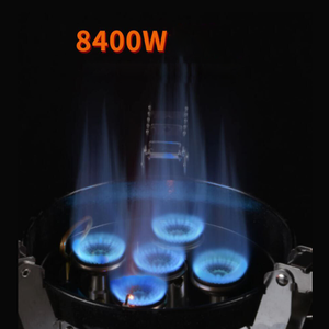 Réchaud à gaz de camping en plein air réglable en acier haute puissance pliant coupe-vent avec brûleur au butane portable et étui de transport BRS - Product Image 3