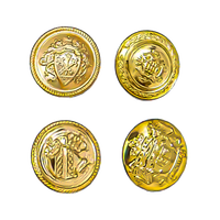 Kancing Seragam Emas Desain Embos Mewah Aksesoris Jahit Pakaian Logam Lapisan Perunggu Ramah Lingkungan Unisex Kancing Kemeja Shank