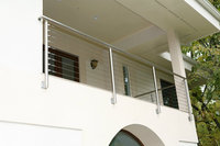 Système de garde-corps à câbles en acier inoxydable, kit de main courante, poteau de garde-corps pré-percé à montage latéral pour intérieur ou extérieur, 36" 42" horizontal