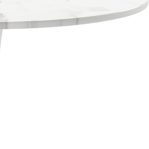HMS 36 \ "tavolo da pranzo con Base in metallo arrotondato bianco assemblato espandibile allungabile per l'ufficio Home Bar con piano in marmo - Product Image 4
