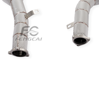 Collecteur d'échappement sport personnalisé pour Audi S6 S7 C8 2.9T 2020-2023, tuyaux d'échappement en acier inoxydable SS304 avec bouclier thermique