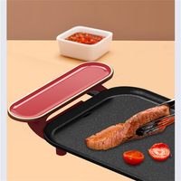 MLD 2026 Panggangan BBQ Korea Elektrik Portabel Tanpa Asap 1800W Lapisan Anti Lengket Dapat Dilepas Pengatur Suhu Digital