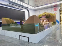 Arquitectura 3D para exposición Modelo a escala de puente con luz y modelo a escala de montaña