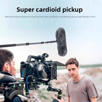Mikrofon Senapan BM6060 Profesional untuk Rekaman, Tiang Dapat Disesuaikan, Super Cardioid Directional XLR/Berkabel untuk Wawancara Siaran Langsung