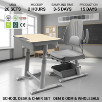 Ensemble de chaises et de bureaux pliants pour salle de classe, table de révision inclinable, hauteur réglable, structure en métal MDF, mobilier scolaire