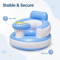 Aufblasbarer Moderner PVC-Babysessel mit Eingebauter Luftpumpe Blaues Herz-Design für Esszimmer Wohnzimmer Schlafzimmer & Außenbereich