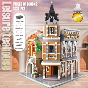 Mould King 16026 restaurante de té de la tarde modelo Street View montaje ladrillos juguetes pequeña casa de pueblo MOC bloques de construcción - Product Image 5