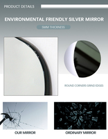Miroir de douche de forme ovale rétro-éclairé moderne en continu à gradation éclairée par LED personnalisée tactile