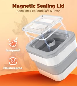 Recipiente De Alimento De Cão Dobrável, Recipientes De Armazenamento De Alimentos Para Animais De Estimação Para Manter O Alimento Seco Fresco - Product Image 3