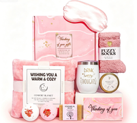 Panier-cadeau de rétablissement rapide, ensemble de luxe avec savon, lingettes, miroir, bombe de bain, bougie, masque pour les yeux, chaussettes et porte-clés