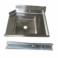Bac de pré-rinçage robuste en acier inoxydable 304 de calibre 18, brossé, résistant à la corrosion, pour cuisine de restaurant, OEM ODM