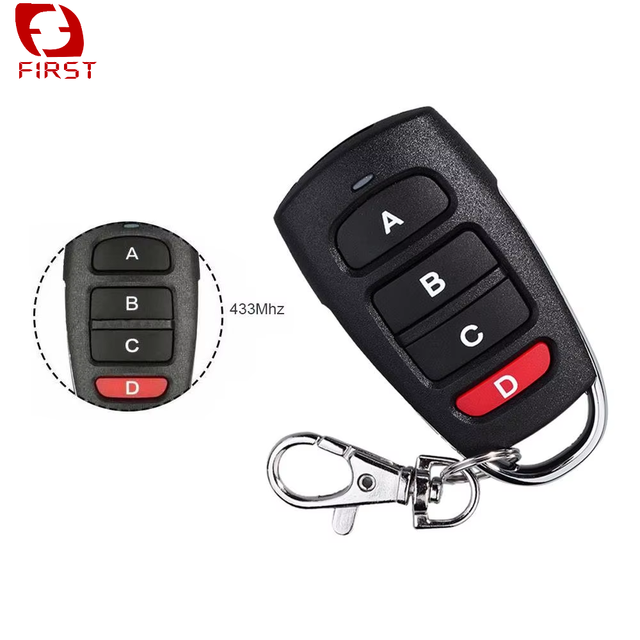 Black 4 Button Universal Wireless Learning Code Electric Duplicator 433MHZ 315MHZ Metal Garage Door Remote Control