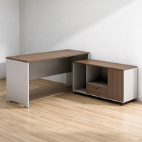 Bureau de personnel en panneaux de bois résistant aux rayures avec unité de rangement à tiroirs sur roulettes et structure de plateau à forte capacité de charge