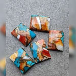 Cabujón Rectangular de Turquesa Cobre de Ostra Espinosa Natural, Liso, para Fabricación de Joyas, Todos los Tamaños, Piedra Preciosa que Cambia de Color para Anillos - Product Image 4