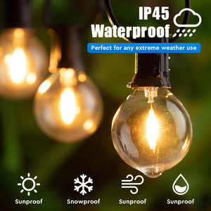 Superior Quality G40 Clear Glass Warm White Bulb Camp E12 Outdoor <strong>Led</strong> <strong>String</strong> <strong>Lights</strong> for Party Backyard Cafe Bistro - Product Image 2
