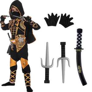 Conjunto de <span class=keywords><strong>disfraz</strong></span> de <span class=keywords><strong>Ninja</strong></span>, mono <span class=keywords><strong>Ninja</strong></span> con <span class=keywords><strong>accesorios</strong></span> de espuma para niños pequeños, traje de Halloween para Ideas, fiesta de Cosplay - Product Image 1