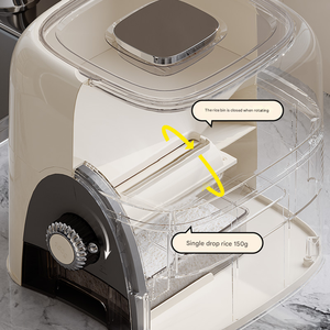 Boîte de rangement à boutons rotatifs pour le riz et les aliments Récipient de stockage de cuisine en plastique étanche à l'humidité Techniques d'injection - Product Image 2