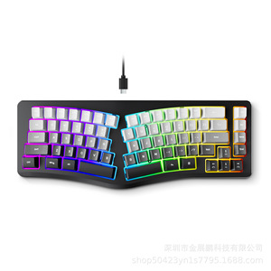 Ergonomic có dây chia bàn phím RGB Backlit im lặng chơi game bàn phím mà không cần số pad cho ống cổ tay - Product Image 2