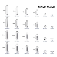 Kit d'assortiment de vis à tête cylindrique à six pans creux en acier au carbone zingué M2 M3 M4 M5 avec écrous et rondelles à filetage fin