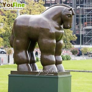 Estatua de caballo ancho de bronce, estatua abstracta famosa, moderna, al aire libre - Product Image 4