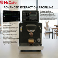 Machine à expresso commerciale Mr. Cafe H6 9 bars, machine à café semi-automatique intelligente avec contrôle progressif de la pression et de la température