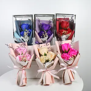 Factory Wholesale Artificial Carnations Rose Small Gift Box ForMother's Day Holiday Gifts Artificial Flowers