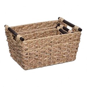 Panier noir pour l'arrière des toilettes, pliable à un seul niveau, pour le linge, en osier, en feuilles de saule, en métal antique, pour le pain - Product Image 3