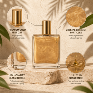 Customizable 1:1 Perfume Self-owned Brand Duration 8 Hours Crystal Lady Body Shimmer Oil Custom Color Nourishing All Skin Types - Product Image 4