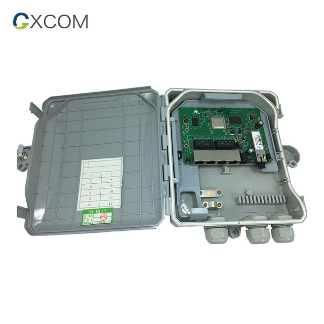 Gigabit Weatherproof CCTV GPON ONT 4 Port 10/100/1000Mbps 802.3af/at XPON GPON ONU with PoE
