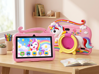 Tablette pour enfants 7 pouces Android 8.1 2 Go 16 Go WiFi 1024x600 rose avec étui en silicone licorne et support