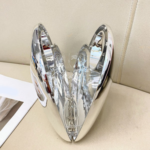Woman Loving Heart Acrylic <strong>Clutch</strong> Purse Luxury Hollow Evening Dress Handbags Handle Gold Silver <strong>Peach</strong> Heart Chain Shoulder <strong>Bag</strong> - Product Image 5