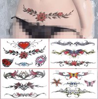 Autocollants de tatouage sexy pour le nombril féminin, tatouages temporaires amusants pour couvrir la taille, tatouage féminin imperméable pour femmes et filles
