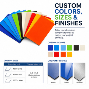 Panneaux composites en aluminium avec revêtement PVDF haute résistance à la corrosion, couleur personnalisée, panneaux muraux, feuilles ACP 3 <span class=keywords><strong>mm</strong></span> - Product Image 2