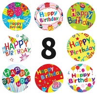 Autocollants joyeux anniversaire pour enfants, étiquette de décoration, dessin animé, mignon, fête d'anniversaire, en stock, 500 pièces, livraison gratuite