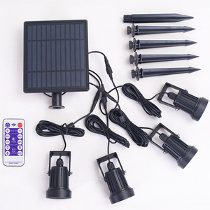 Luces Solares para Jardín, Juego de 4 Piezas con Control Remoto, Iluminación Impermeable para Exteriores, Jardín y Paisaje, Focos con 7 Colores Cambiantes - Product Image 2