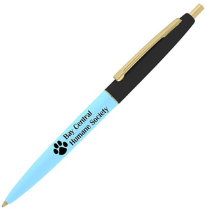 Stylo publicitaire personnalisé avec logo, action à plongeur rétractable, corps en plastique, pointe moyenne, encre noire, impression sérigraphique, vente en gros - Product Image 5