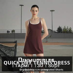 Robe de tennis de golf à col montant à séchage rapide pour femmes en plein air respirant confortable extensible dans les 4 sens évacuation de l'humidité avant intégré - Product Image 2