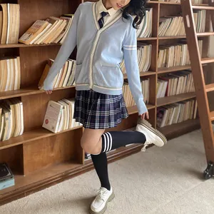 Global Gerecycled Standaard Us Size Geruite Rok Hoge Taille Japan School Meisje Uniform Rok Schooluniform Ontwerp Voor Meisjes