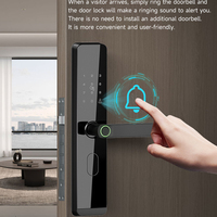 Cerradura Inteligente Digital Tuya UIELOCK D1-3 con Desbloqueo Remoto, Semiautomática, Negra, Almacenamiento en la Nube WiFi para Puertas de Aluminio y Vidrio