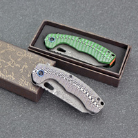 Nouveau couteau pliant en acier Damas, mini-couteau de poche EDC pour l'extérieur, manche ergonomique coloré, outil utilitaire de camping, vente en gros OEM