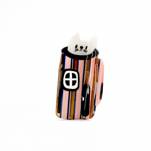 Pinza de Pelo con Diseño de Casa de Dibujos Animados, Unisex, con Diseño de Gato Dibujado a Mano y Mecanismo de Resorte Duradero - Product Image 1
