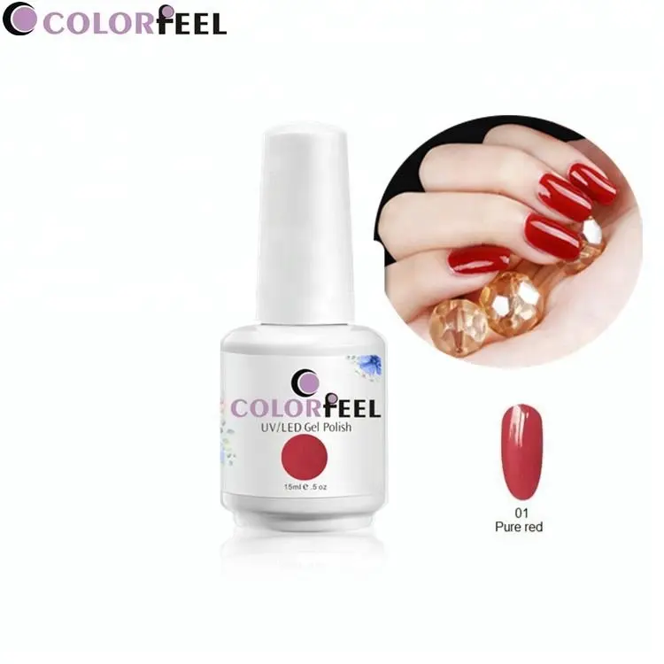 Esmalte de uñas de gel LED UV, color rojo, barato, moda global, venta al por mayor